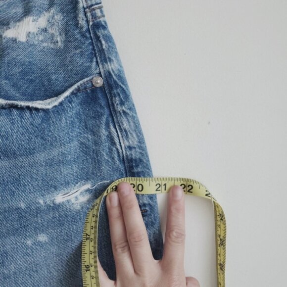 Frame Denim Size 29 Le Original High Rise Straight Distressed Light Blue Jeans - Picture 5 of 9